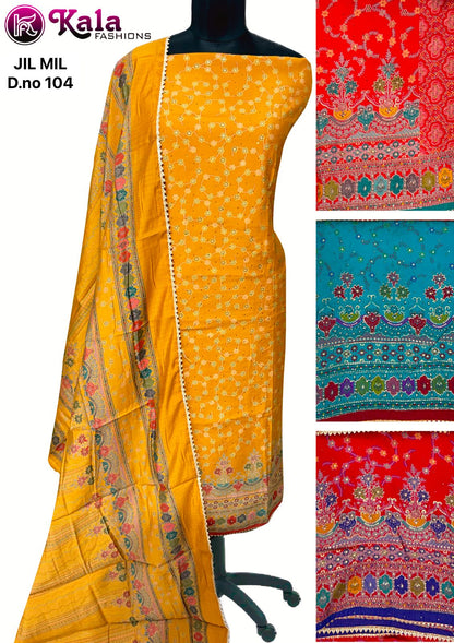 Jil Mil Kala Fashion Muslin Salwar Suits
