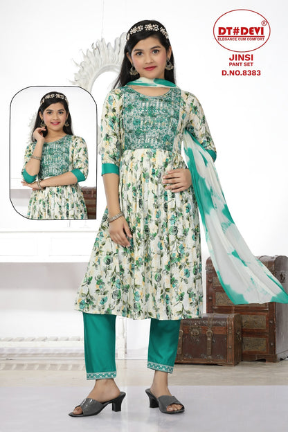 Jinsi-8383 Dt Devi Rayon Girls Readymade Pant Suits