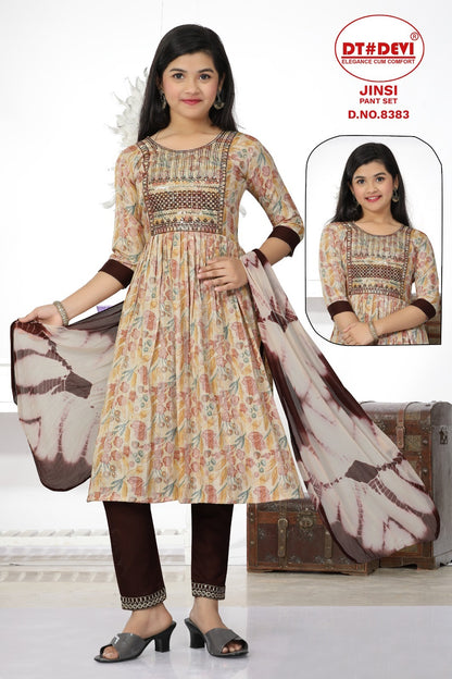 Jinsi-8383 Dt Devi Rayon Girls Readymade Pant Suits