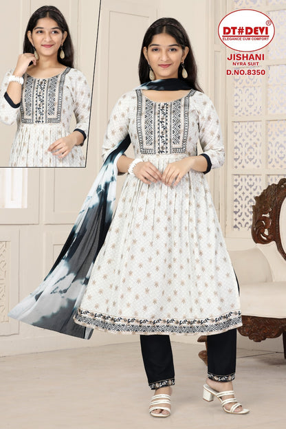 Jishani-8350 Dt Devi Rayon Girls Readymade Pant Suits