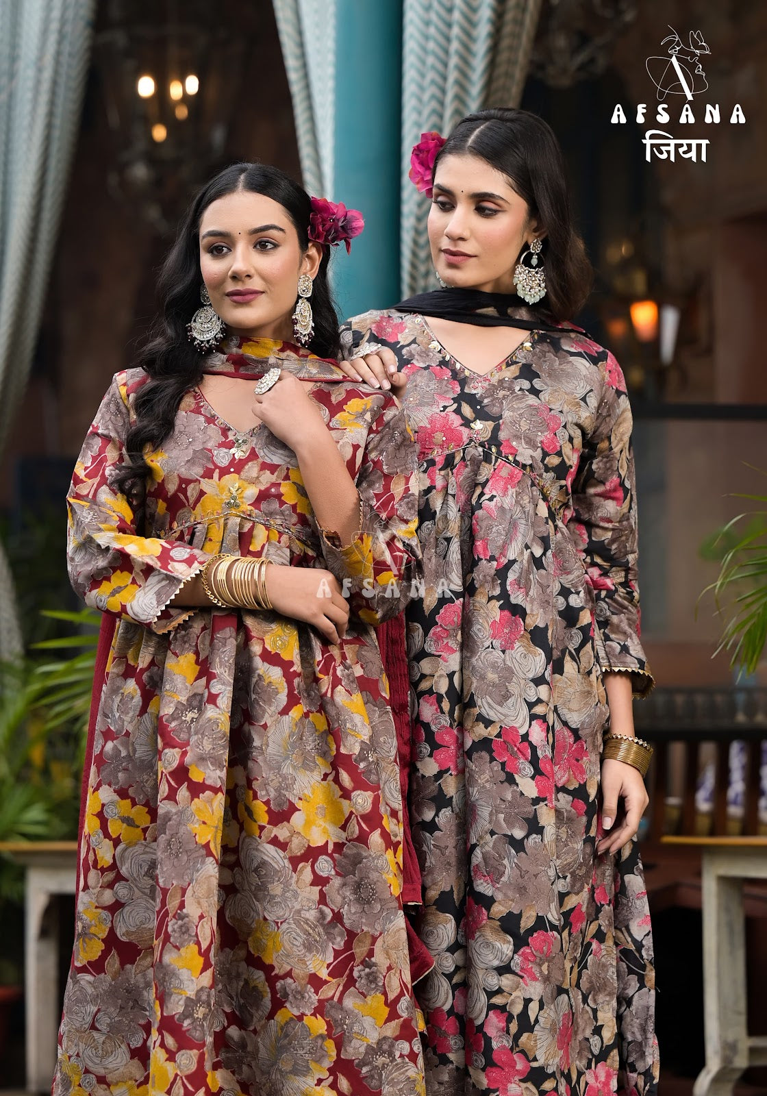 Jiya Afsana Muslin Readymade Pant Style Suits
