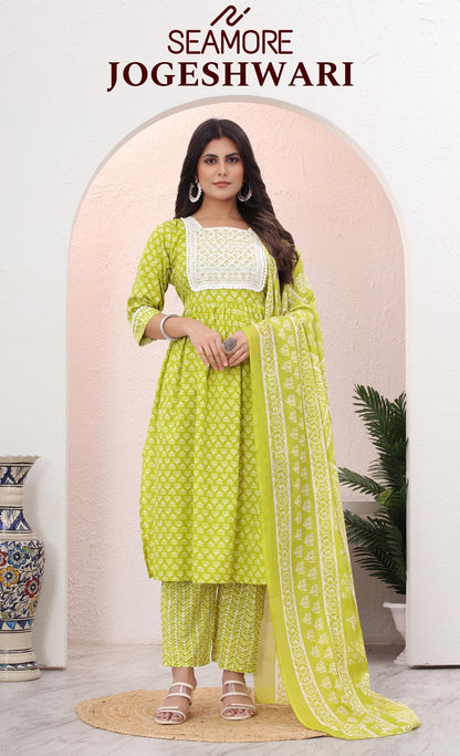 Jogeshwari Seamore Cotton Readymade Pant Style Suits