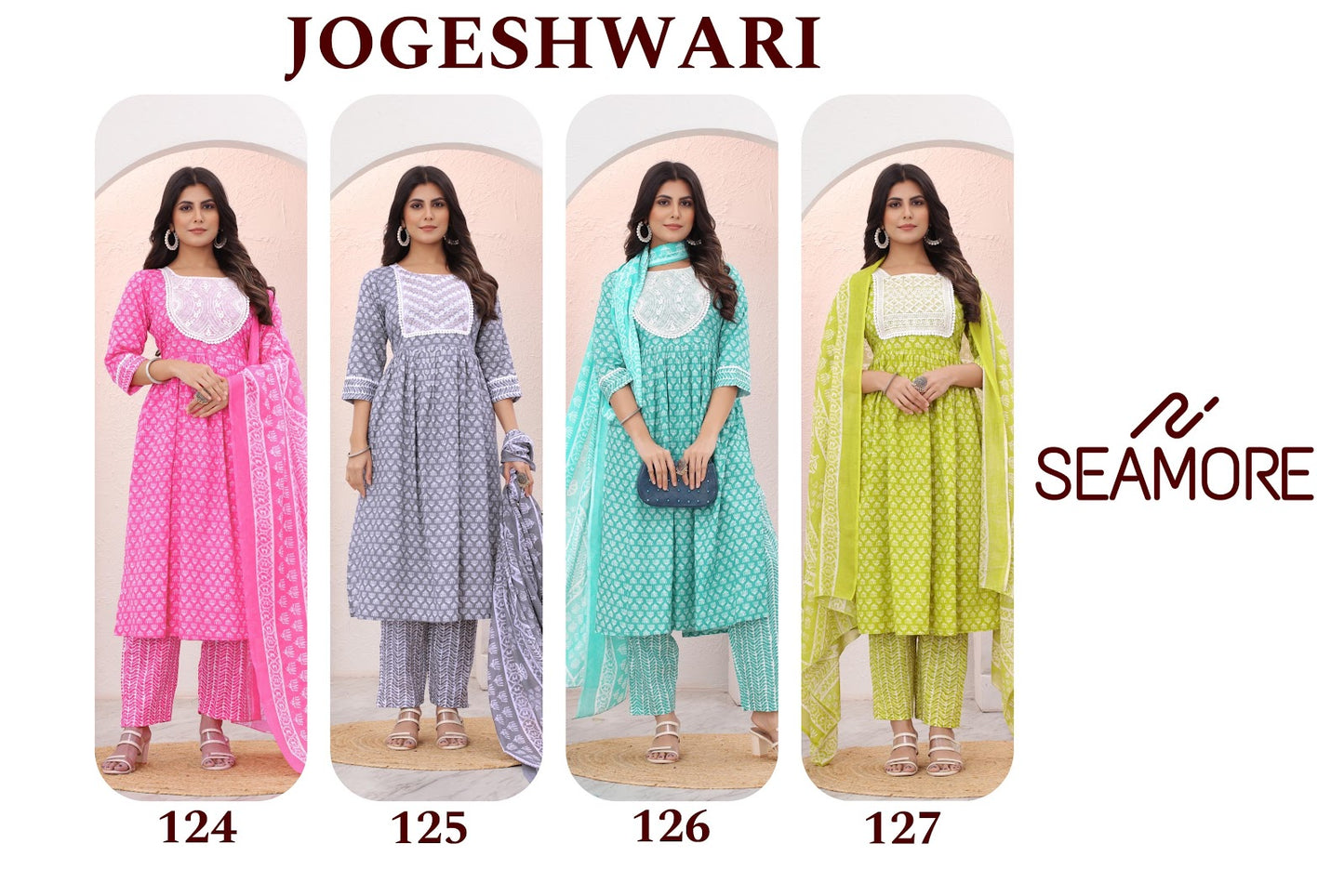Jogeshwari Seamore Cotton Readymade Pant Style Suits