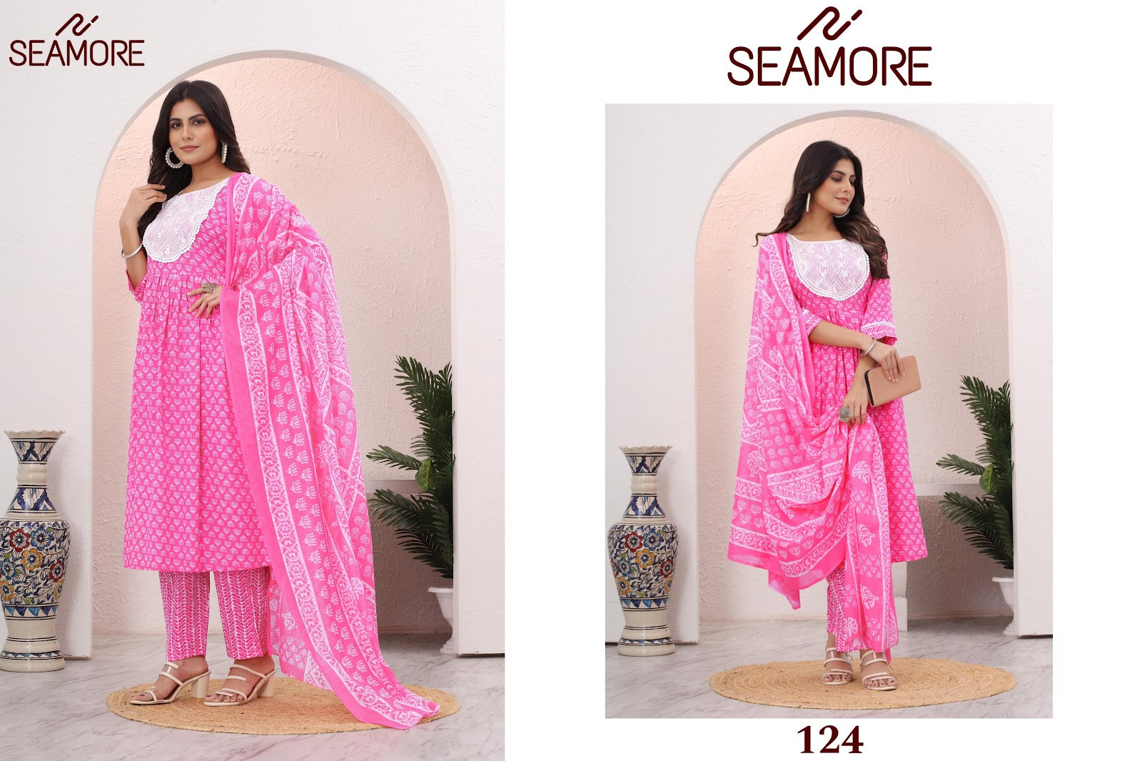 Jogeshwari Seamore Cotton Readymade Pant Style Suits