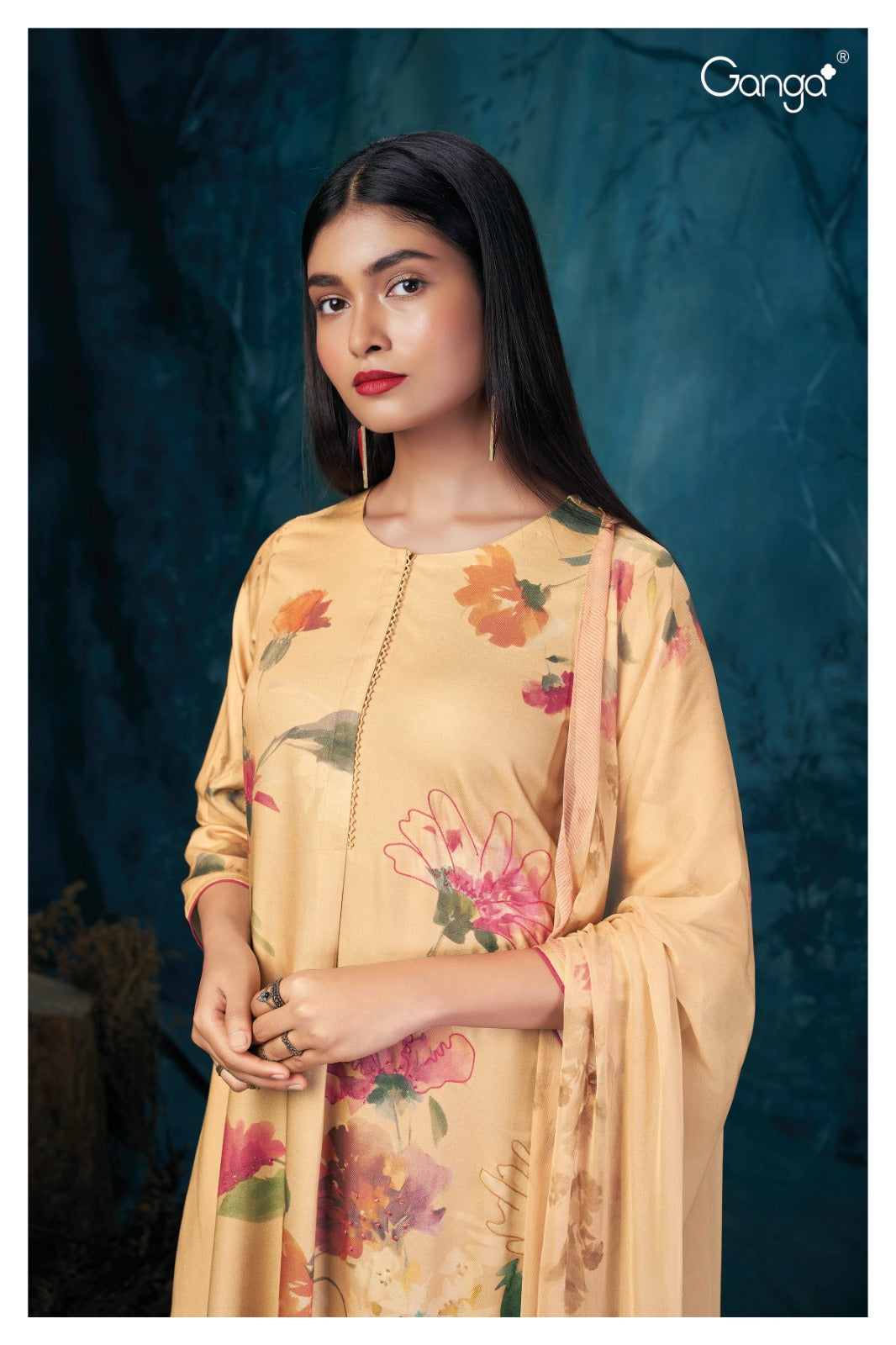 Jordana 2347 Ganga Bemberg Silk Plazzo Style Suits