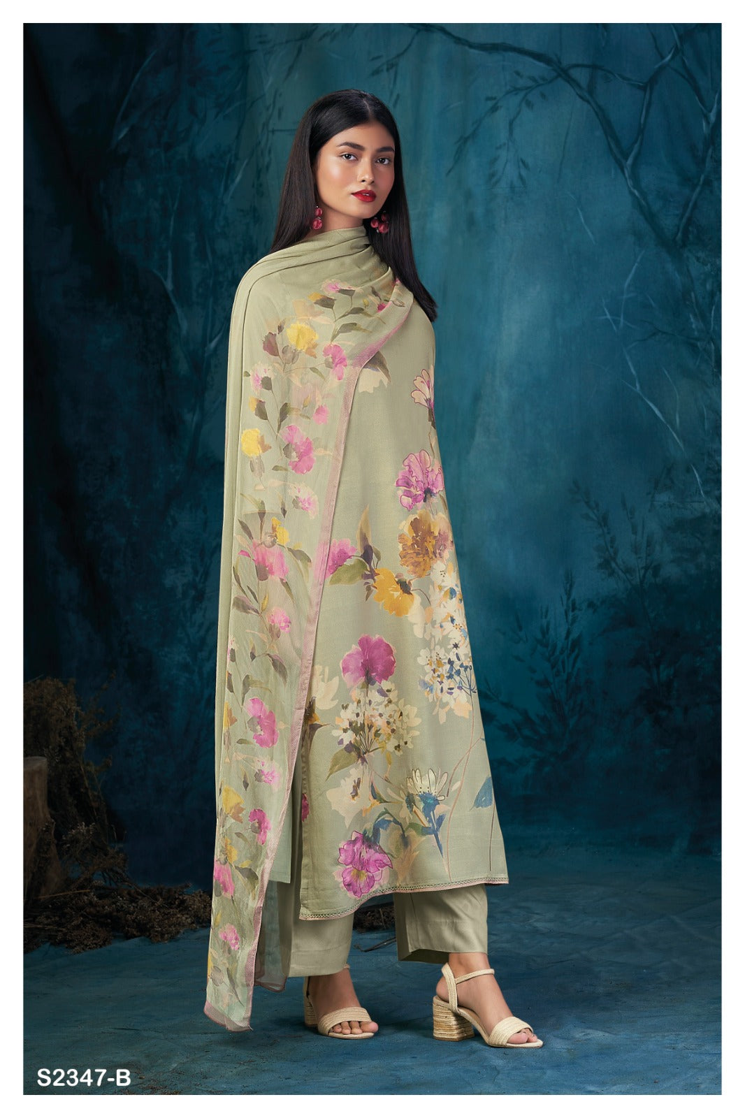 Jordana 2347 Ganga Bemberg Silk Plazzo Style Suits