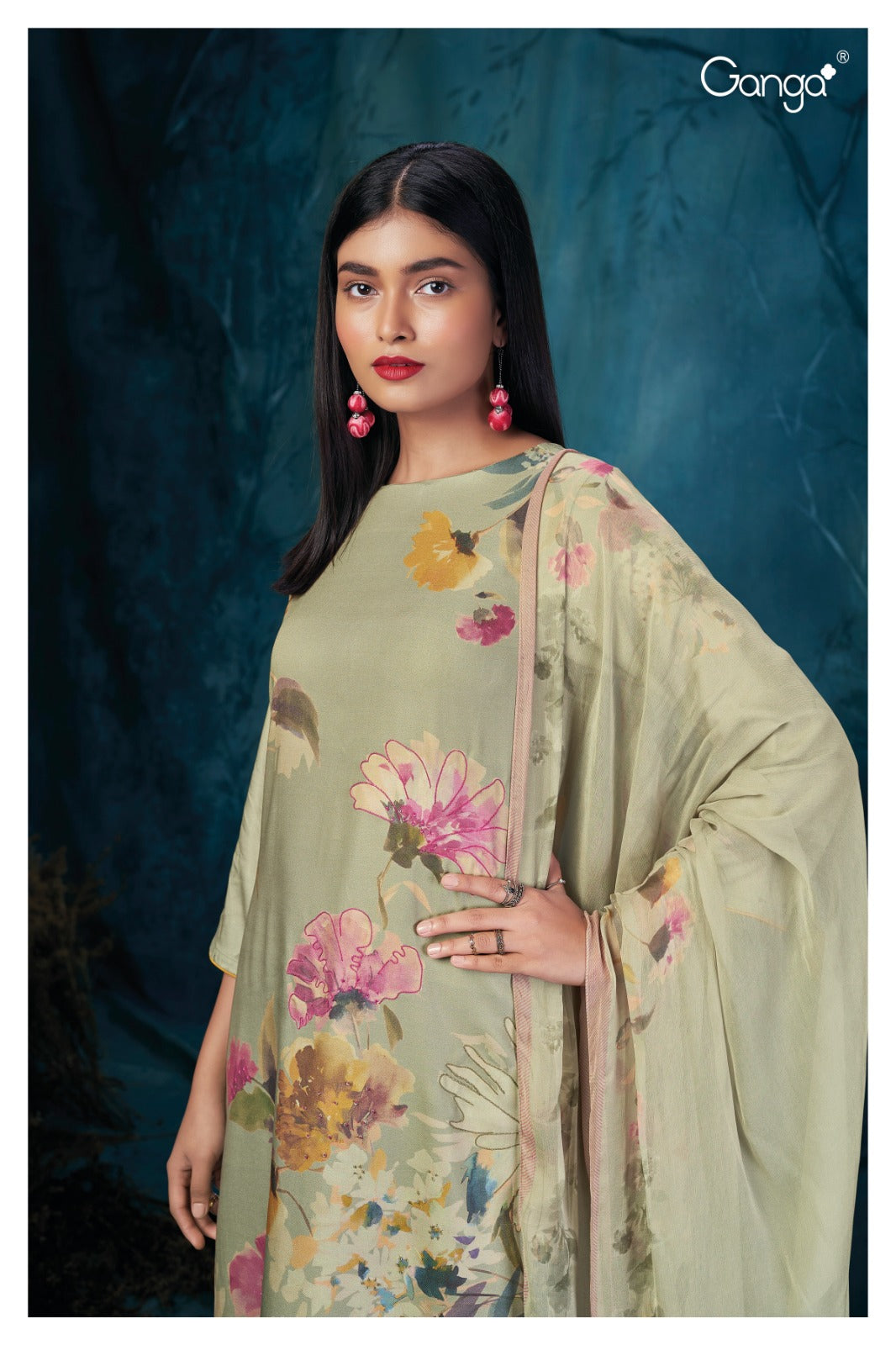 Jordana 2347 Ganga Bemberg Silk Plazzo Style Suits