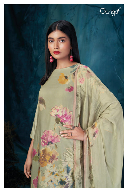 Jordana 2347 Ganga Bemberg Silk Plazzo Style Suits