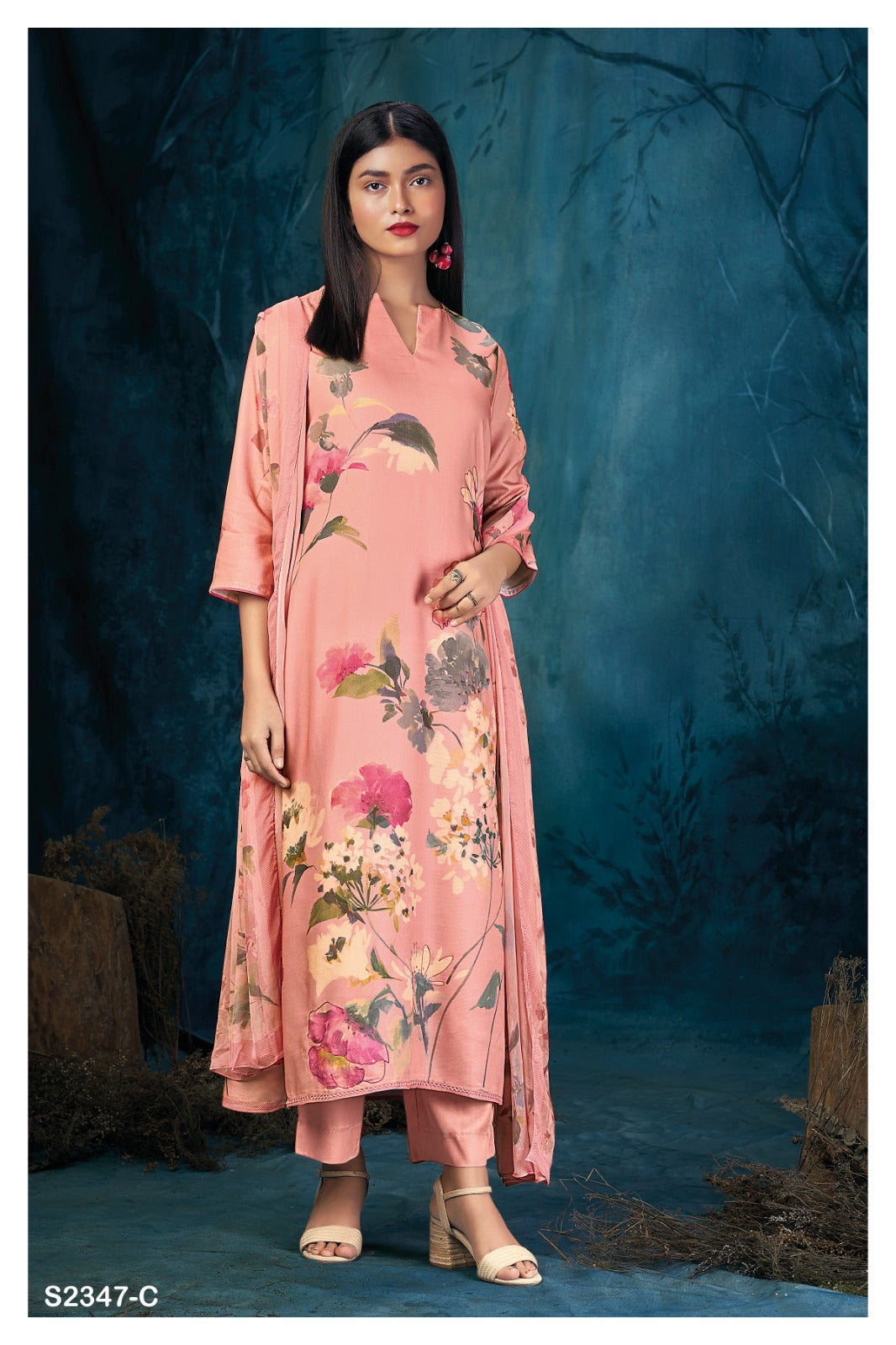 Jordana 2347 Ganga Bemberg Silk Plazzo Style Suits