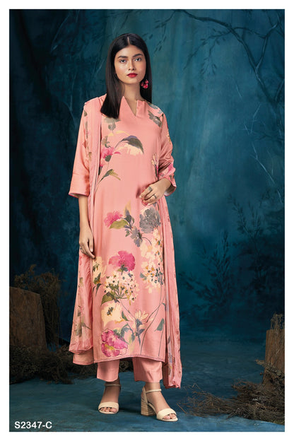 Jordana 2347 Ganga Bemberg Silk Plazzo Style Suits