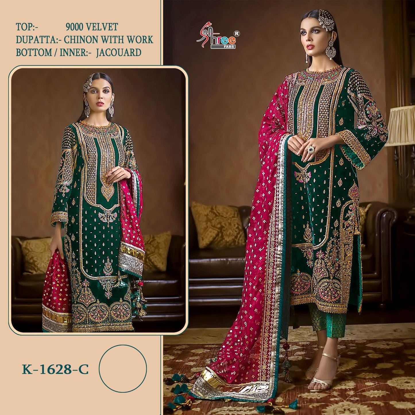 K-1628 Colors Shree Fabs Velvet Suits