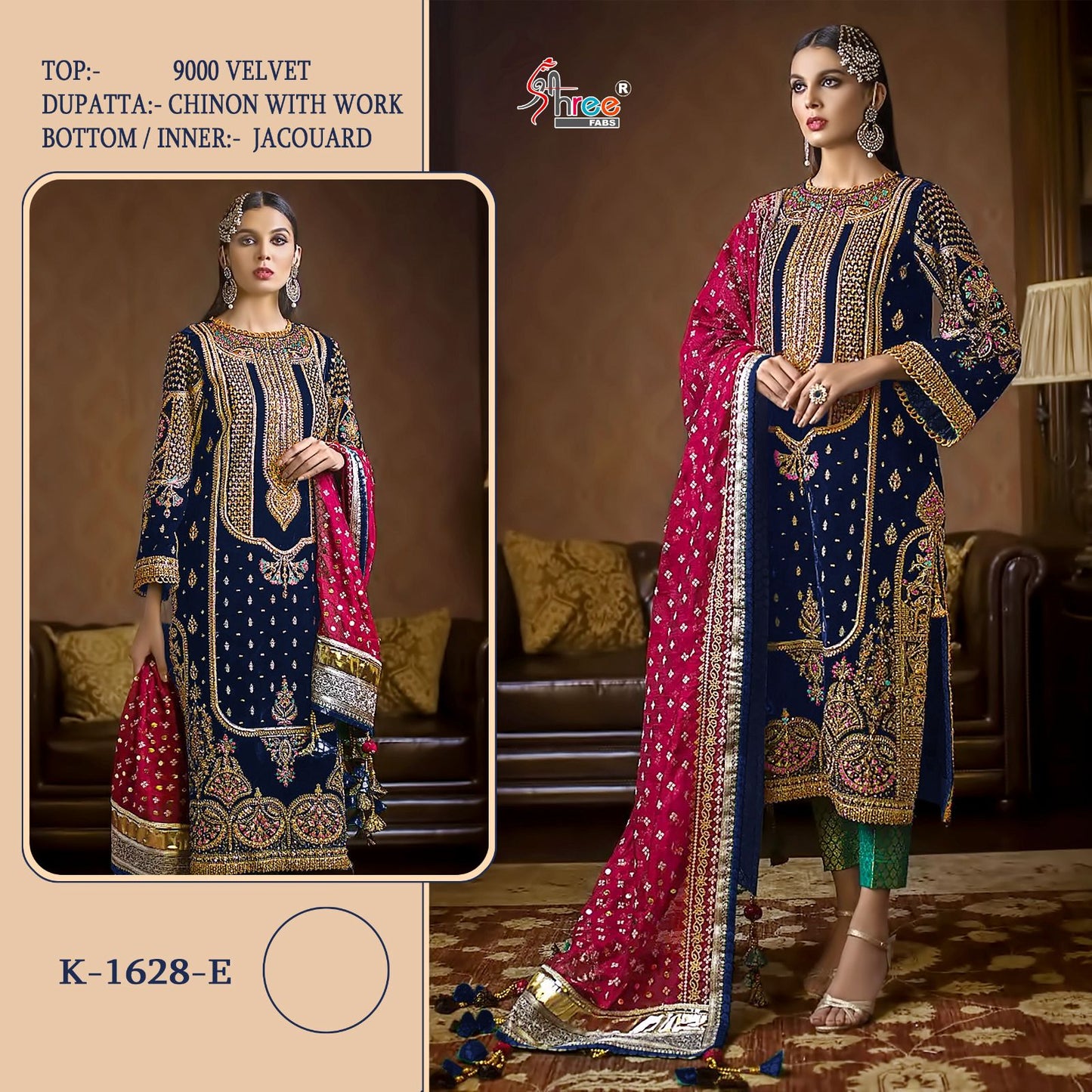 K-1628 Colors Shree Fabs Velvet Suits
