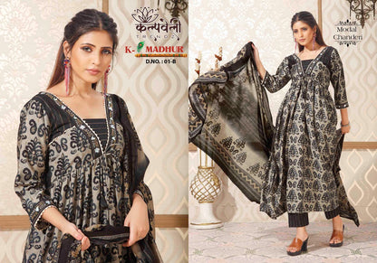 K-Madhur-1 Kalpveli Modal Chanderi Readymade Pant Style Suits