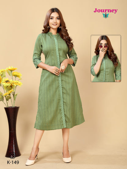 K 148 To 151 Journey Design Long Straight Kurti