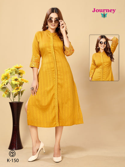 K 148 To 151 Journey Design Long Straight Kurti