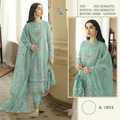 K 1853 Shree Fabs Georgette Pakistani Salwar Suits