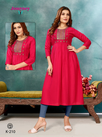 K 210-211 Journey Design Roman Silk Anarkali Kurtis