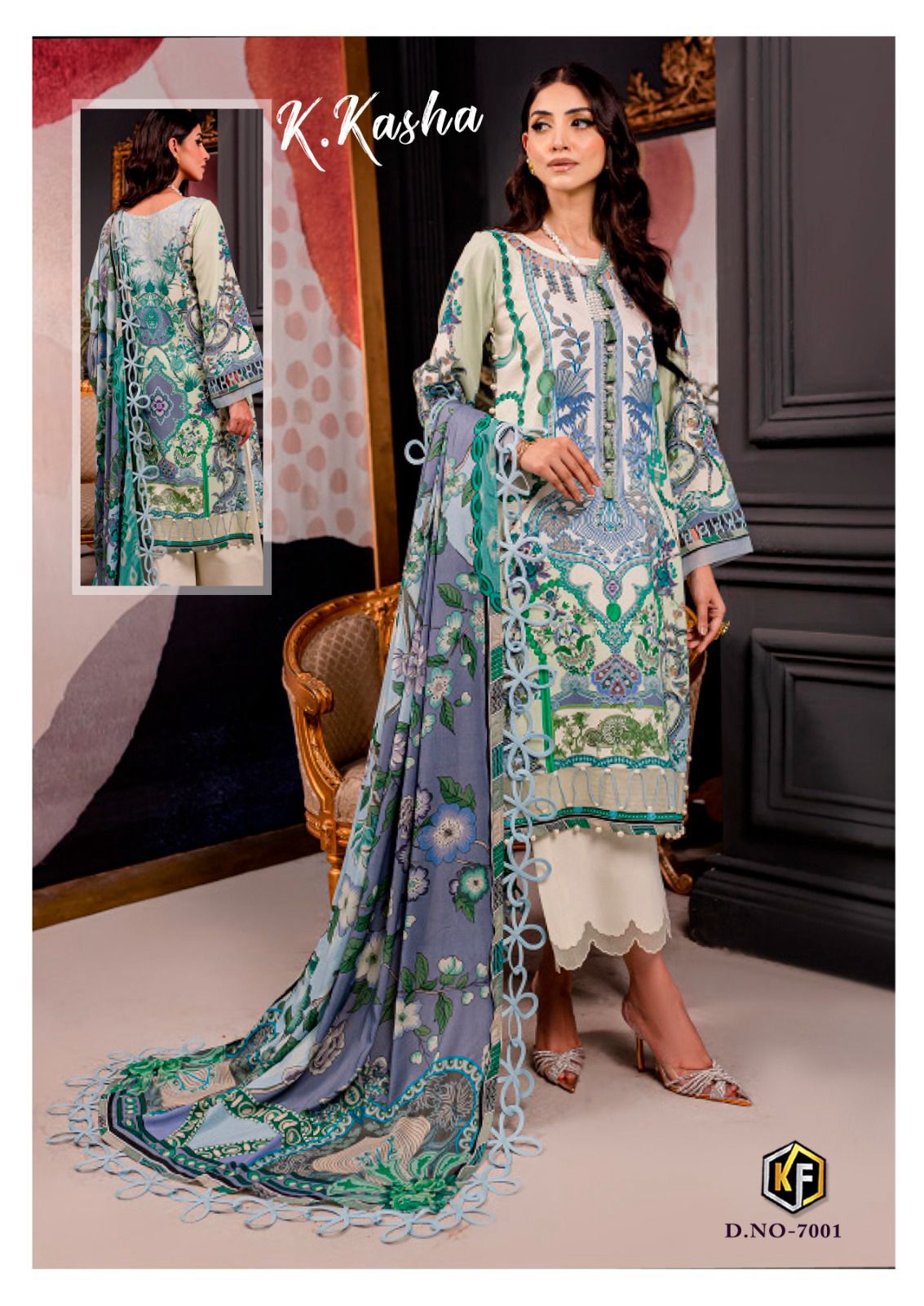 K Kasha Vol 7 Keval Fab Karachi Salwar Suits