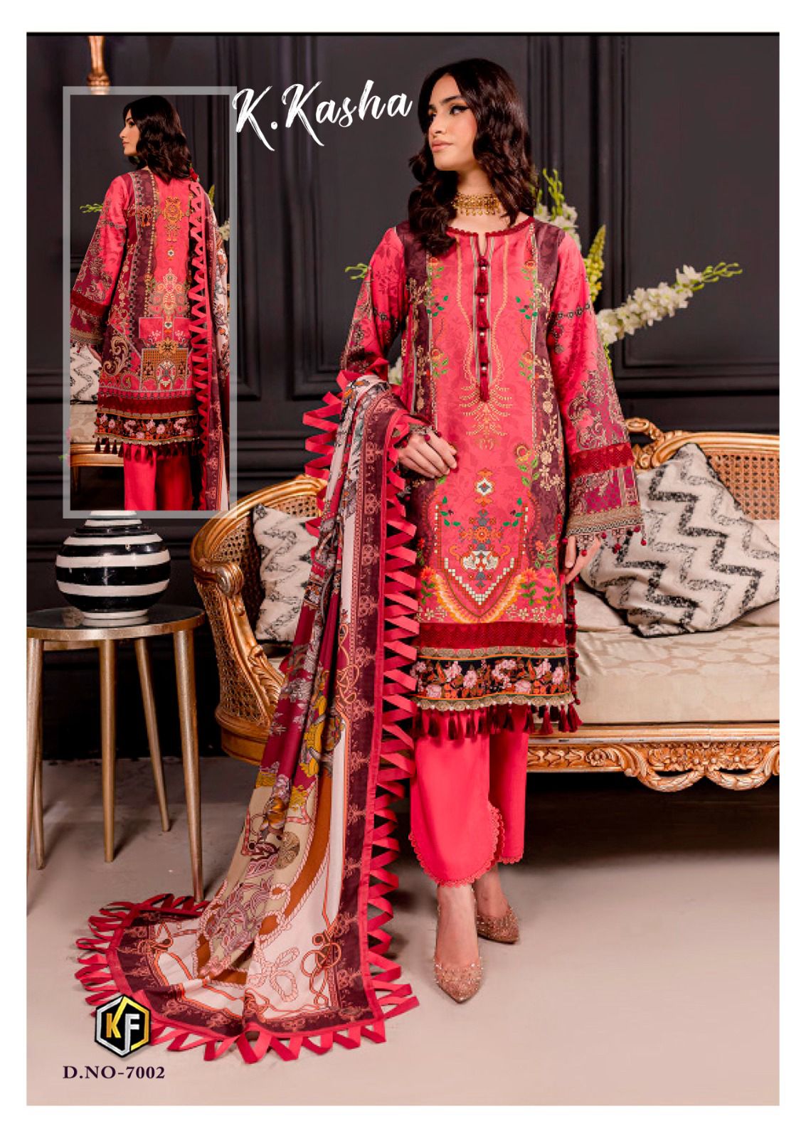 K Kasha Vol 7 Keval Fab Karachi Salwar Suits