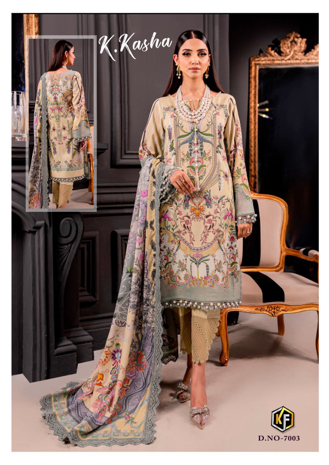 K Kasha Vol 7 Keval Fab Karachi Salwar Suits