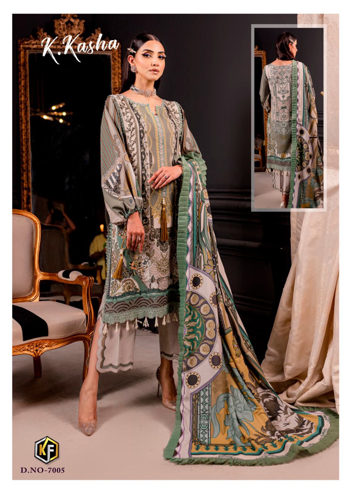 K Kasha Vol 7 Keval Fab Karachi Salwar Suits