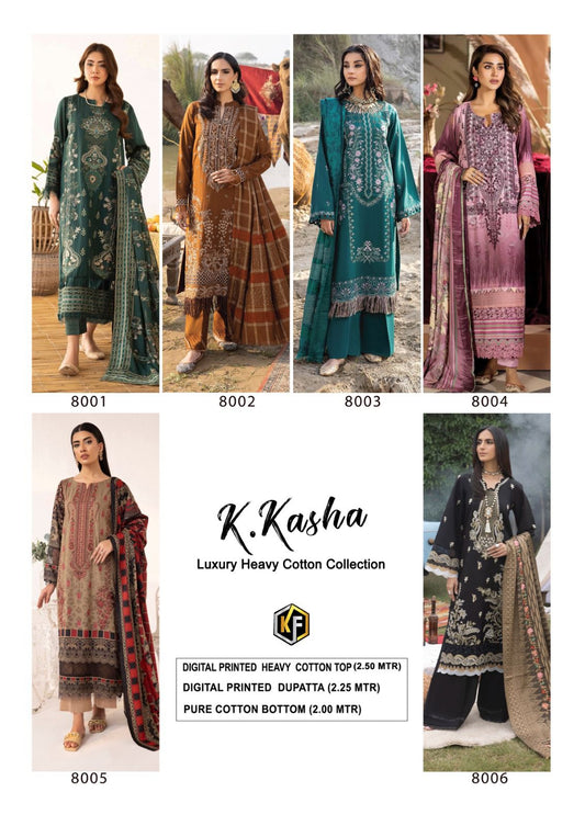 K Kasha Vol 8 Keval Fab Cotton Karachi Salwar Suits
