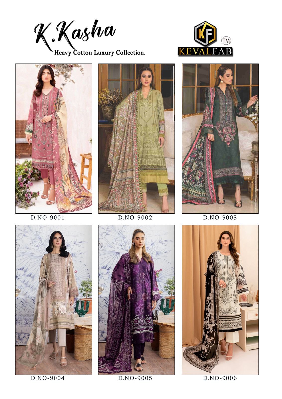 K Kasha Vol 9 Keval Fab Karachi Salwar Suits