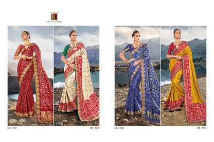 Kacchi Bandhej -7300 Mn Satin Sarees