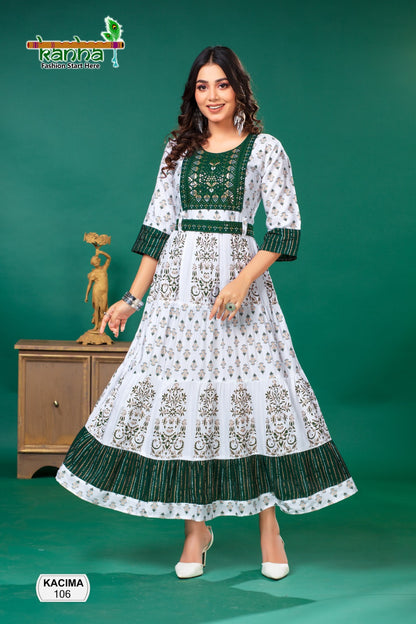 Kacima Kanha Rayon Floor Length Kurtis