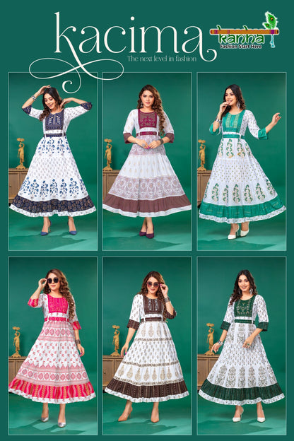 Kacima Kanha Rayon Floor Length Kurtis
