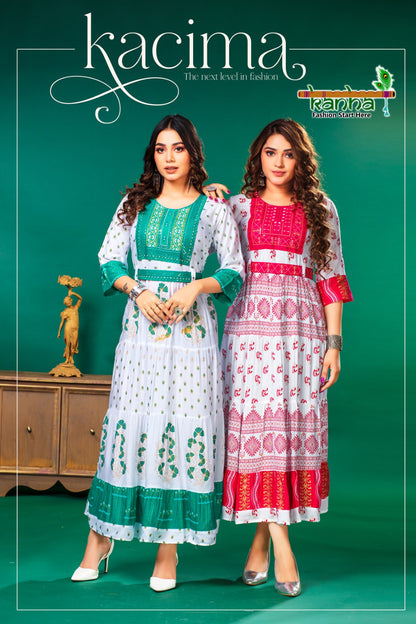 Kacima Kanha Rayon Floor Length Kurtis