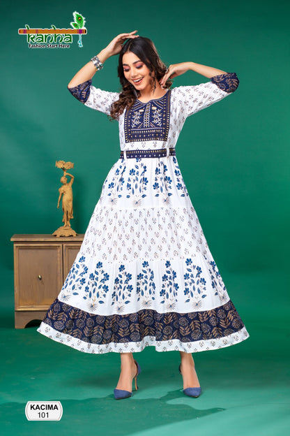 Kacima Kanha Rayon Floor Length Kurtis