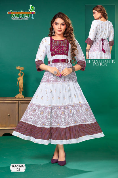 Kacima Kanha Rayon Floor Length Kurtis