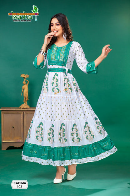 Kacima Kanha Rayon Floor Length Kurtis