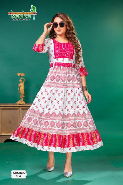 Kacima Kanha Rayon Floor Length Kurtis