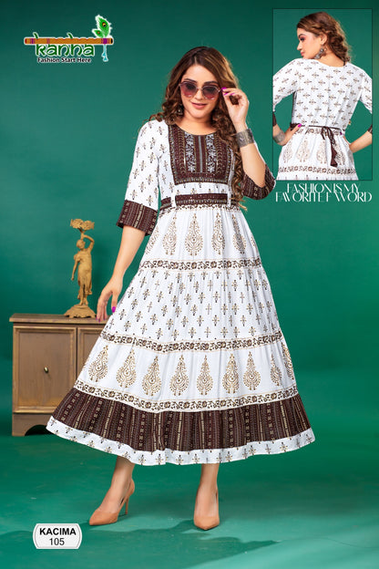 Kacima Kanha Rayon Floor Length Kurtis