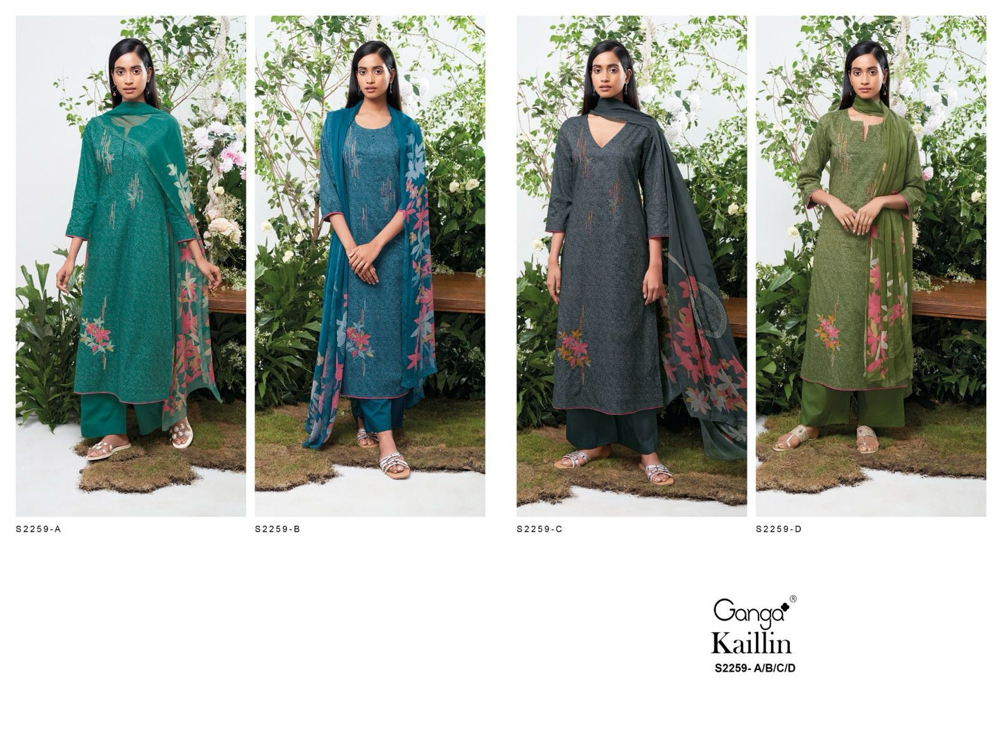 Kaillin-2259 Ganga Premium Cotton Plazzo Style Suits