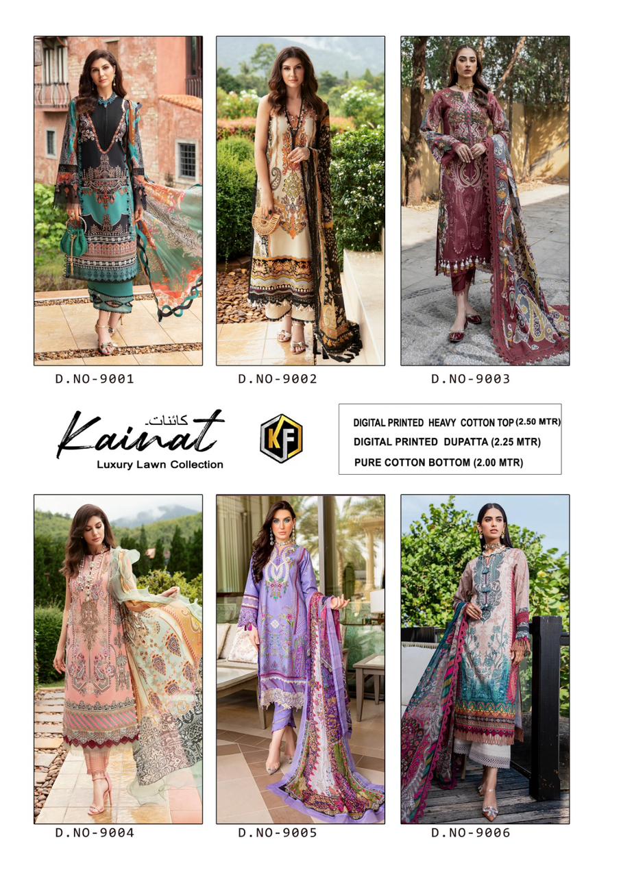 Kainat Luxury Lawn Vol 9 Keval Fab Karachi Salwar Suits