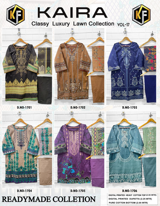 Kaira Vol 17 Keval Fab Lawn Cotton Pakistani Readymade Suits