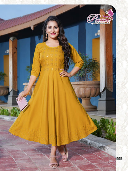 Kajal Paavi Rayon Anarkali Kurtis