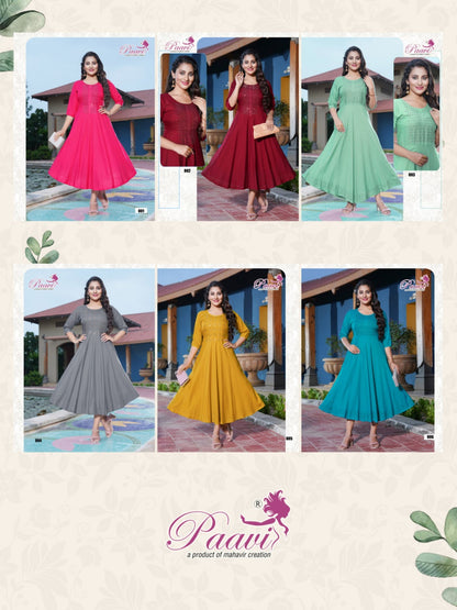 Kajal Paavi Rayon Anarkali Kurtis