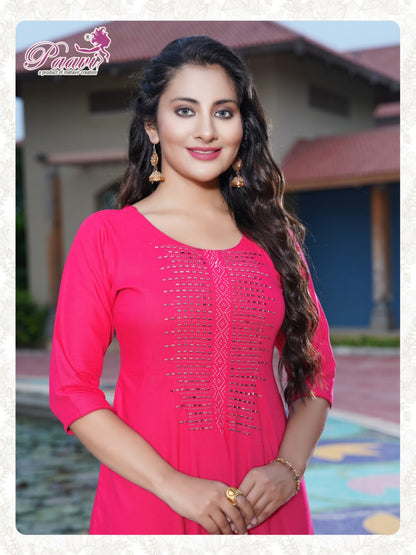 Kajal Paavi Rayon Anarkali Kurtis