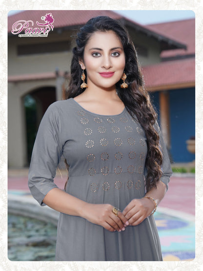 Kajal Paavi Rayon Anarkali Kurtis