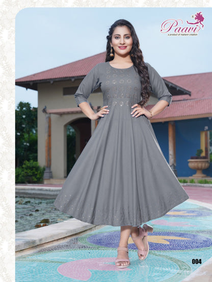 Kajal Paavi Rayon Anarkali Kurtis