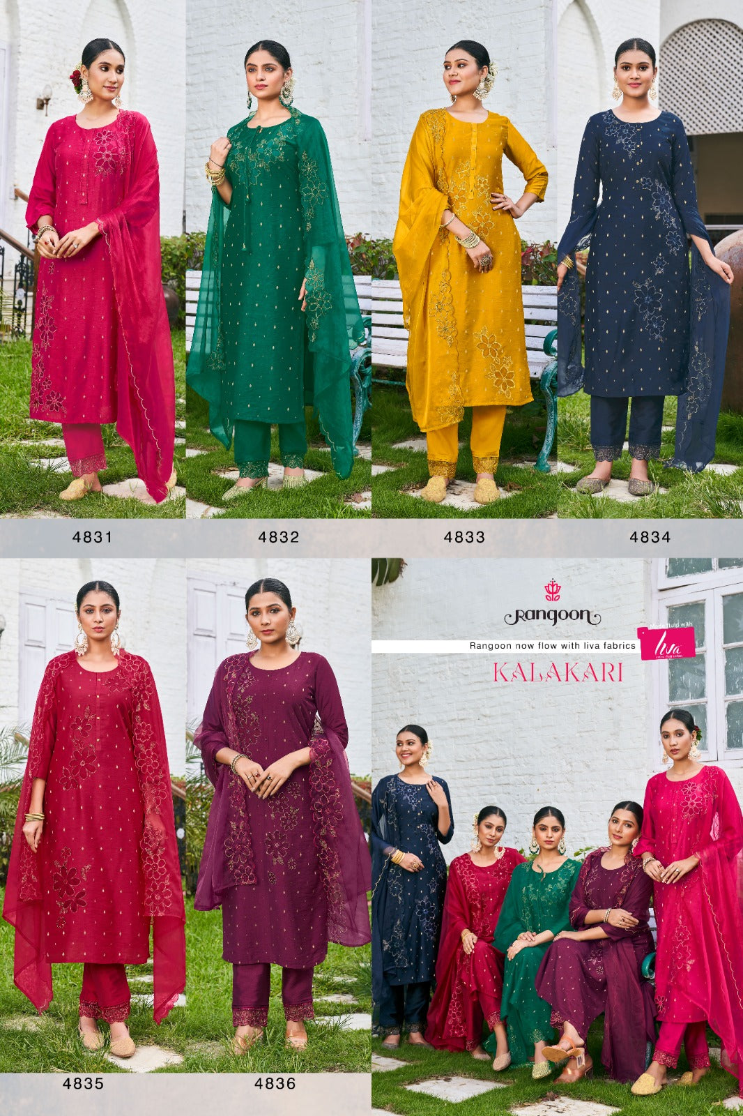 Kalakari Rangoon Viscose Readymade Pant Style Suits