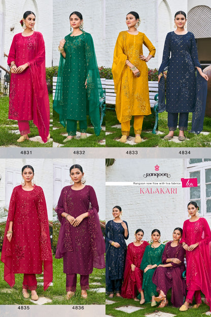 Kalakari Rangoon Viscose Readymade Pant Style Suits