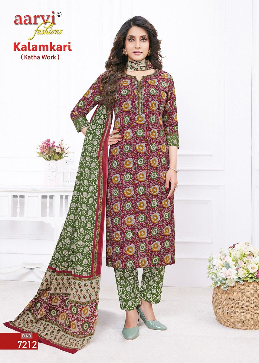 Kalamkari Vol 1 Aarvi Fashions Cotton Readymade Pant Style Suits