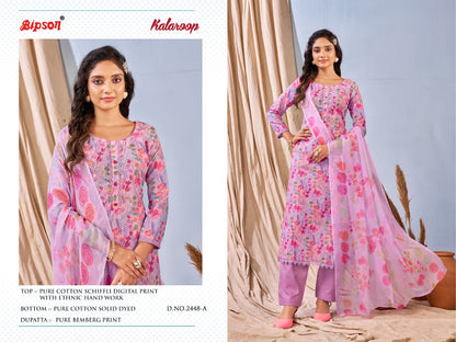 Kalaroop-2448 Bipson Prints Cotton Pant Style Suits