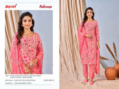 Kalaroop-2449 Bipson Prints Cotton Pant Style Suits