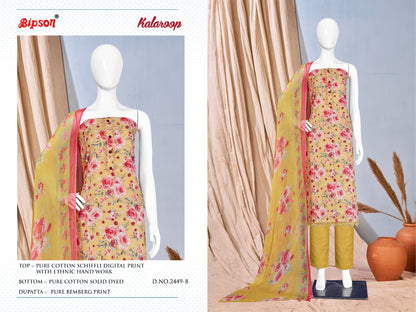 Kalaroop-2449 Bipson Prints Cotton Pant Style Suits